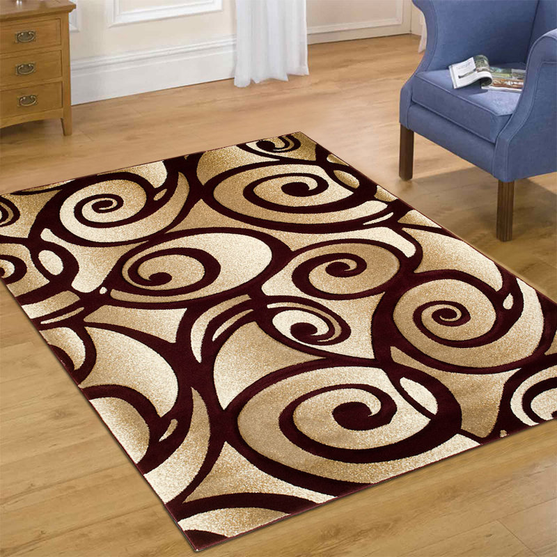 AllStar Rugs Evolution Swirl Brown Area Rug Wayfair
